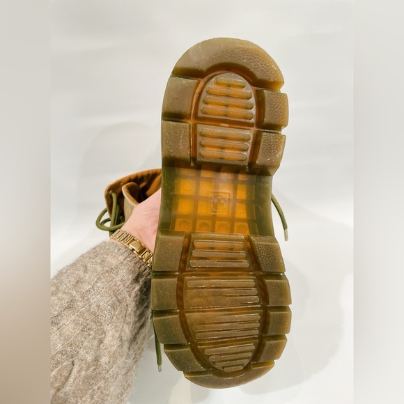 Vintage dr marten green maelly combat boots men’s 8 women’s 9 doc martens canvas - Picture 14 of 16
